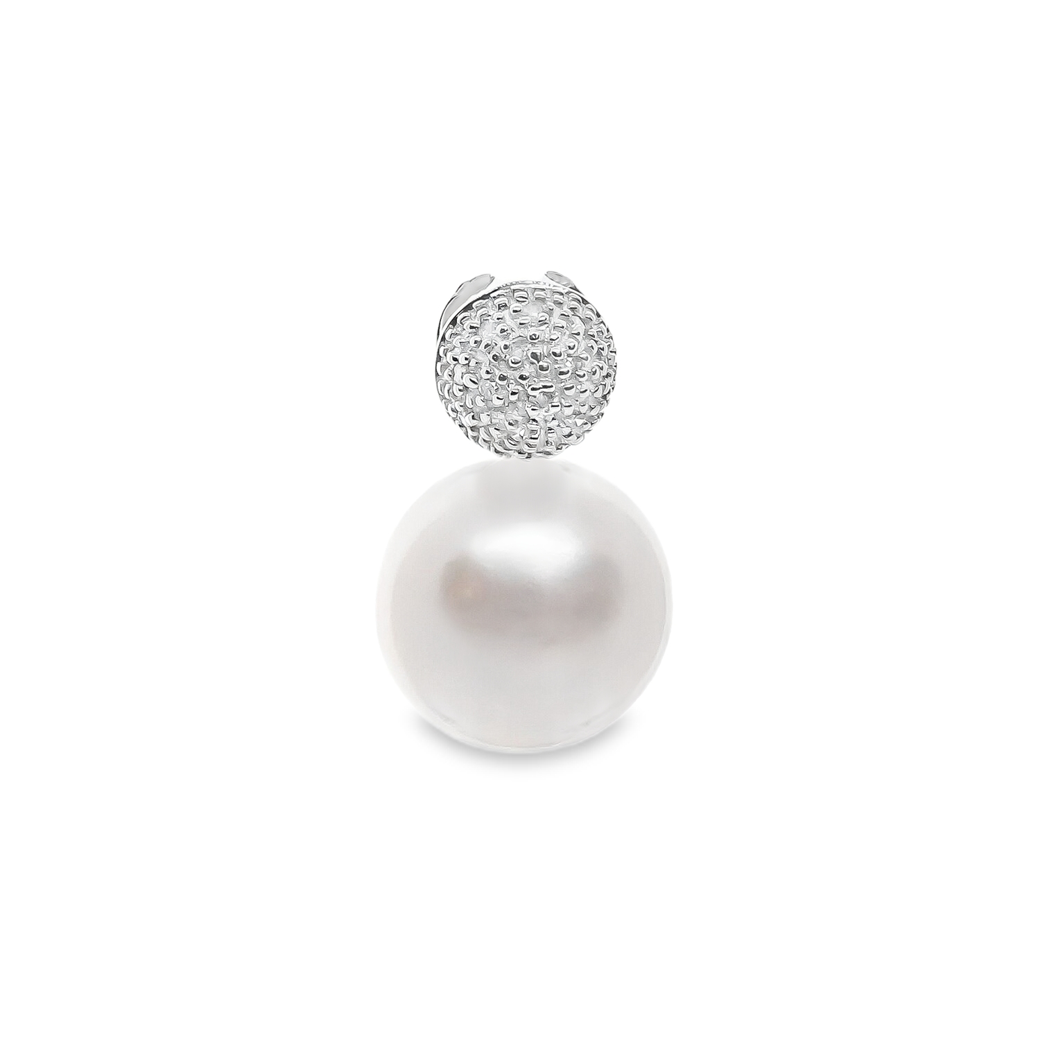 DIJE ORO BLANCO PERLAS Y DIAMANTES 14K