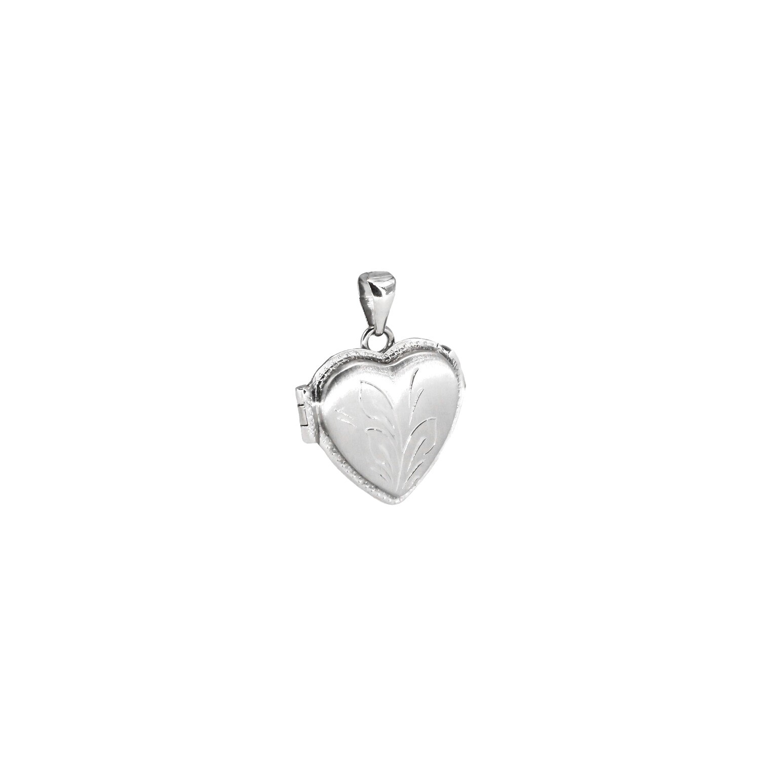 DIJE ORO BLANCO 14K DISEÑO CORAZON MATE