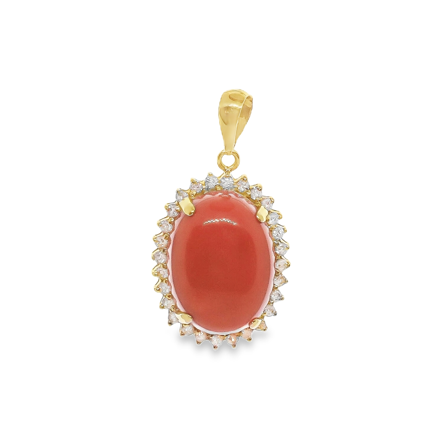 DIJE ORO AMARILLO CORAL Y DIAMANTES 14K