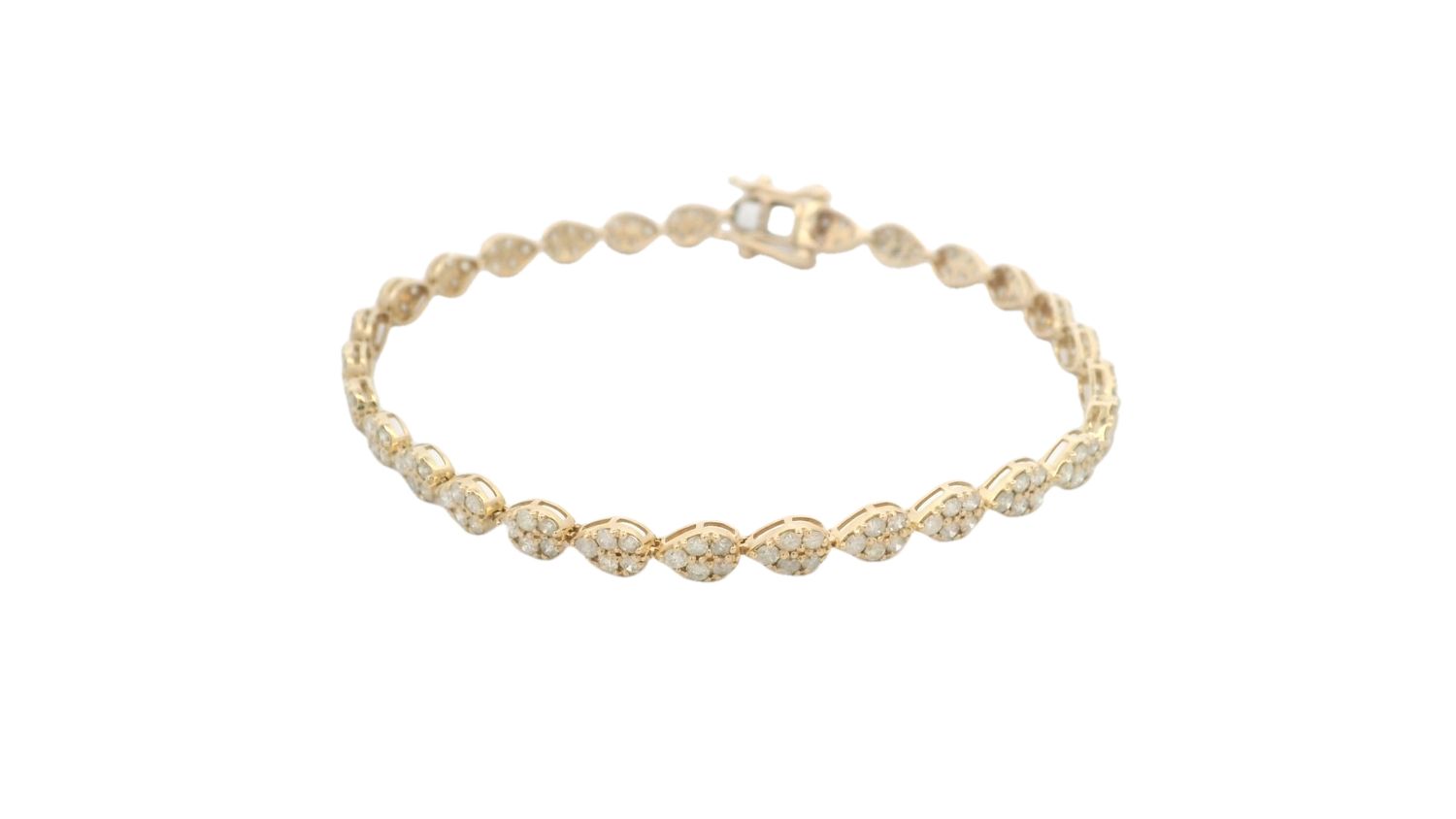 BRAZALETE ORO AMARILLA GOTA DIAMANTES 14K