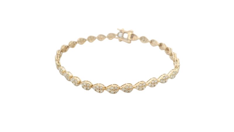 BRAZALETE ORO AMARILLA GOTA DIAMANTES 14K