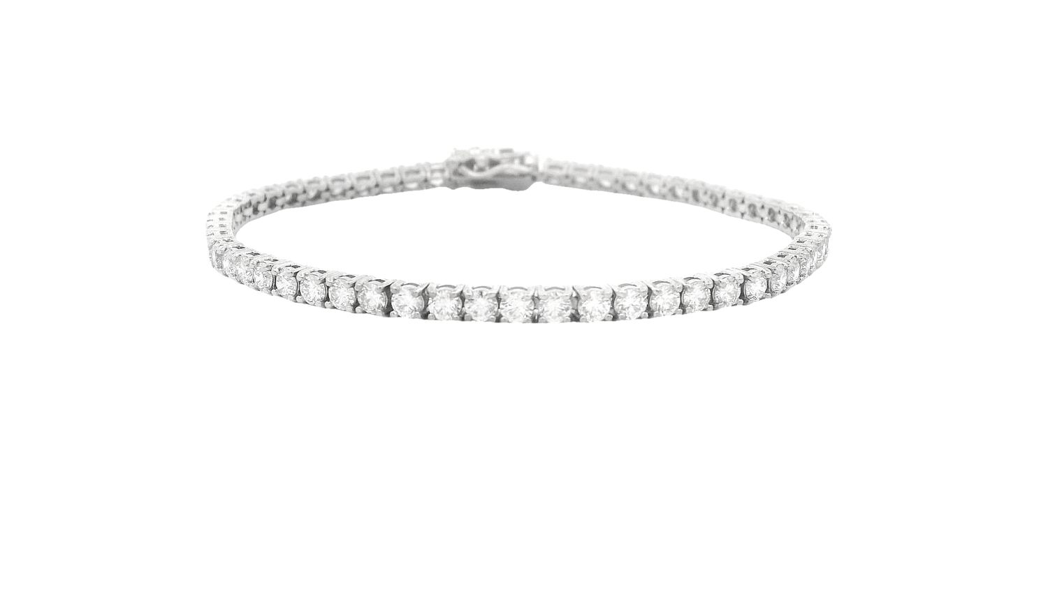 BRAZALETE ORO BKANCO  TENNIS DIAMANTES 14K