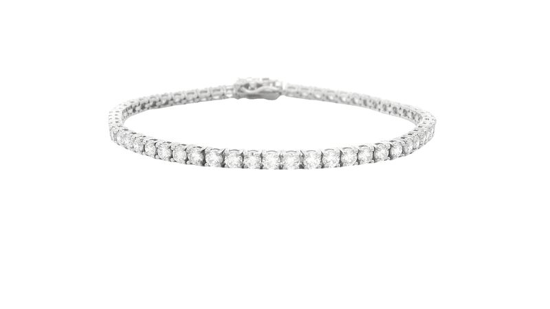 BRAZALETE ORO BKANCO  TENNIS DIAMANTES 14K