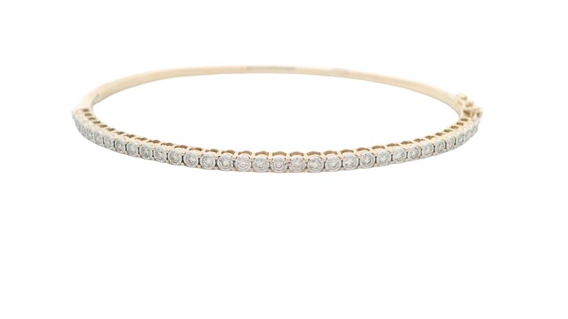 PULSERA  ORO AMARILLO /BLANCO DIAMANTES 14K