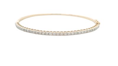 PULSERA  ORO AMARILLO /BLANCO DIAMANTES 14K
