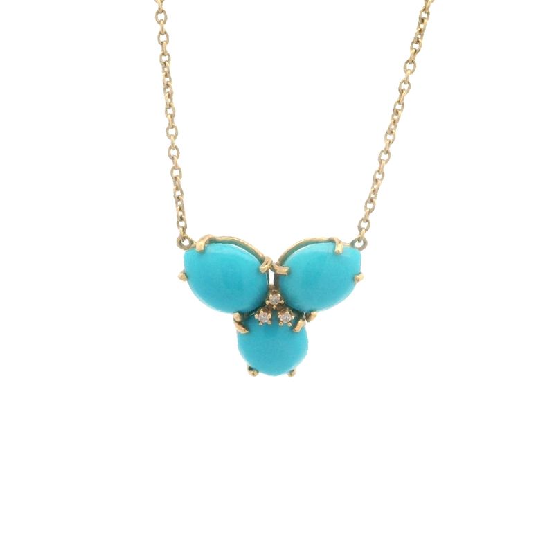 CADENA ORO AMARILLO MAGNOLIA TURQUESA PEQUEÑA 18K