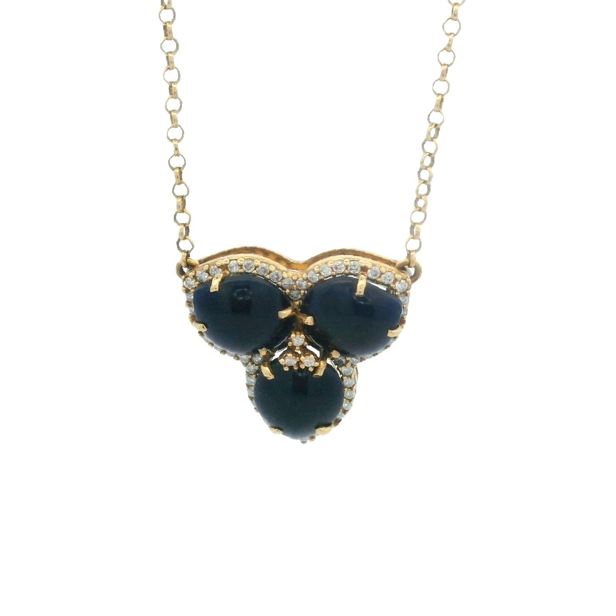 CADENA DIJE ORO AMARILLO MAGNOLIA LAPILAPSULI DIAMANTES PEQUEÑA 18K