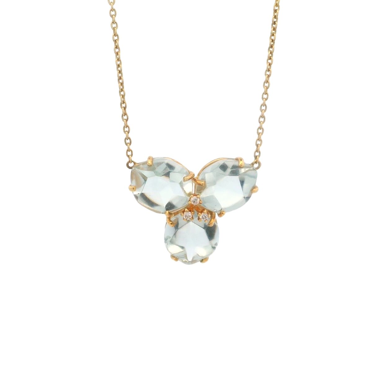 CADENA ORO AMARILLO MAGNOLIA PRAZOLITA GRANDE 18K