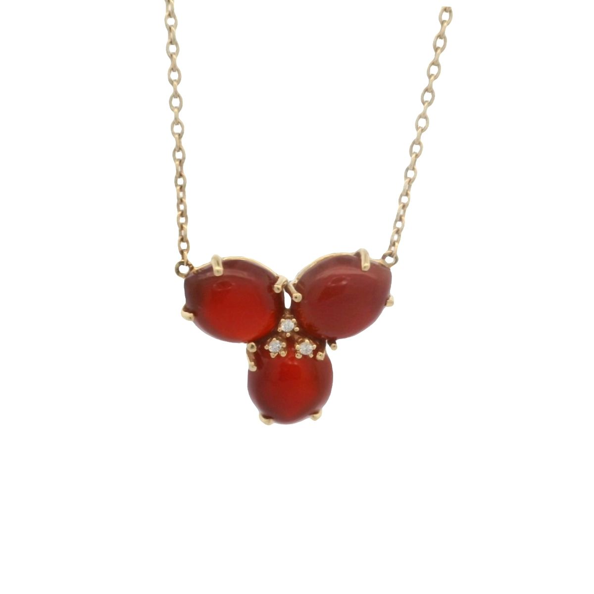 CADENA CON DIJE ORO AMARILLO MAGNOLIA CORNELIA ROJA DIAMANTES 18K