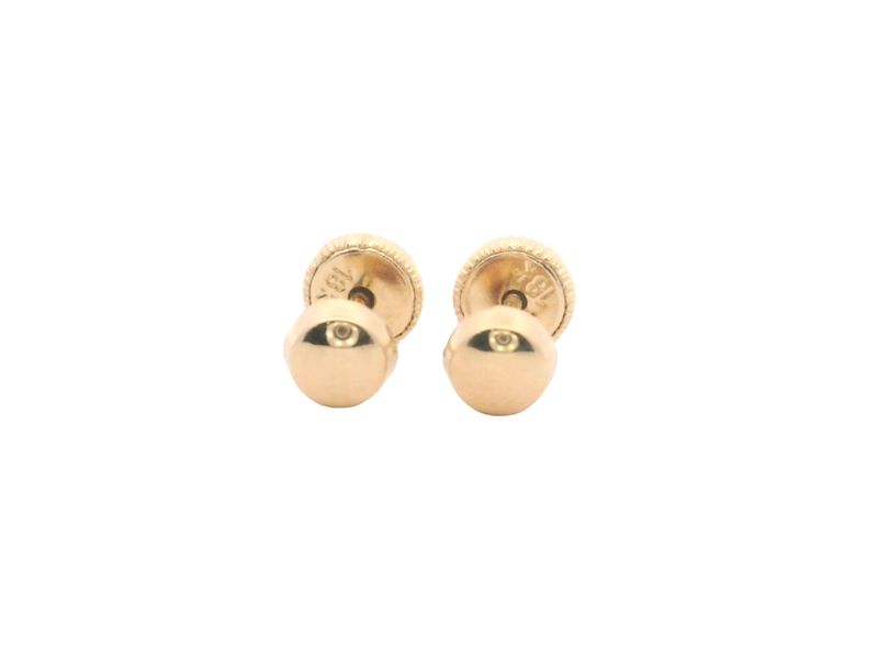 ARETES ORO AMARILLO  DORMILONA REDONDA LISA 18K
