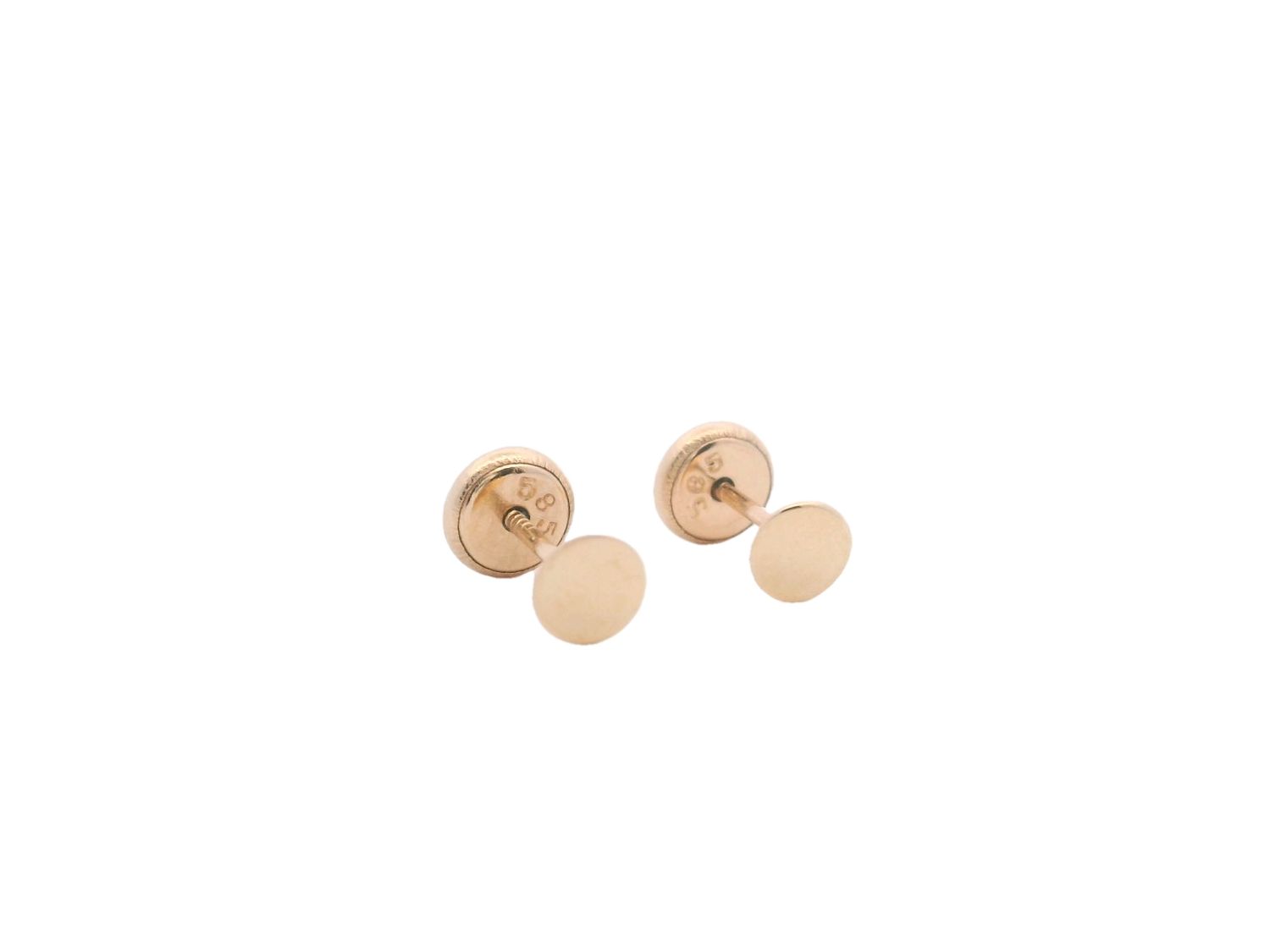 ARETES ORO AMARILLO  DORMILONA PEQUEÑA CIRCULO PLAIN 14K