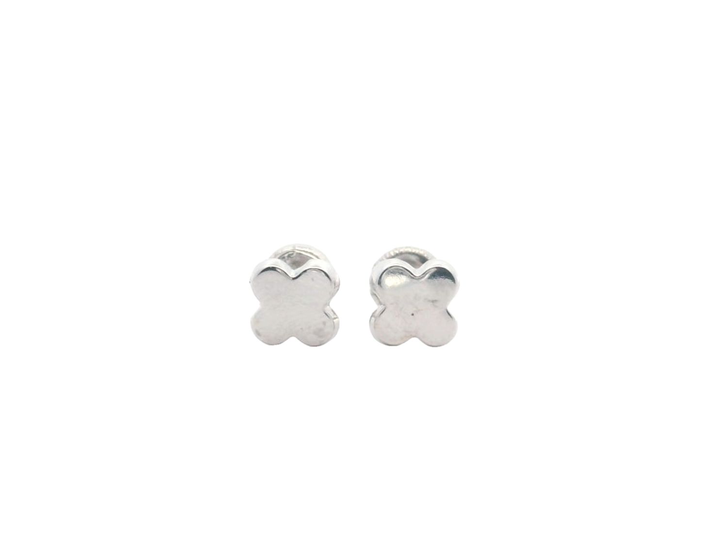 ARETES  ORO BLANCO  FLOR LISA 18K