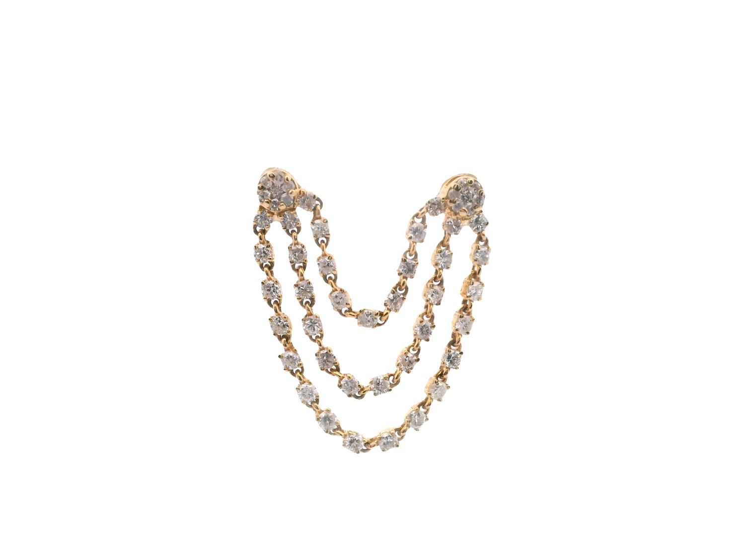 ARETES ORO  AMARILLO  DIAMANTES    MODERNO 14K