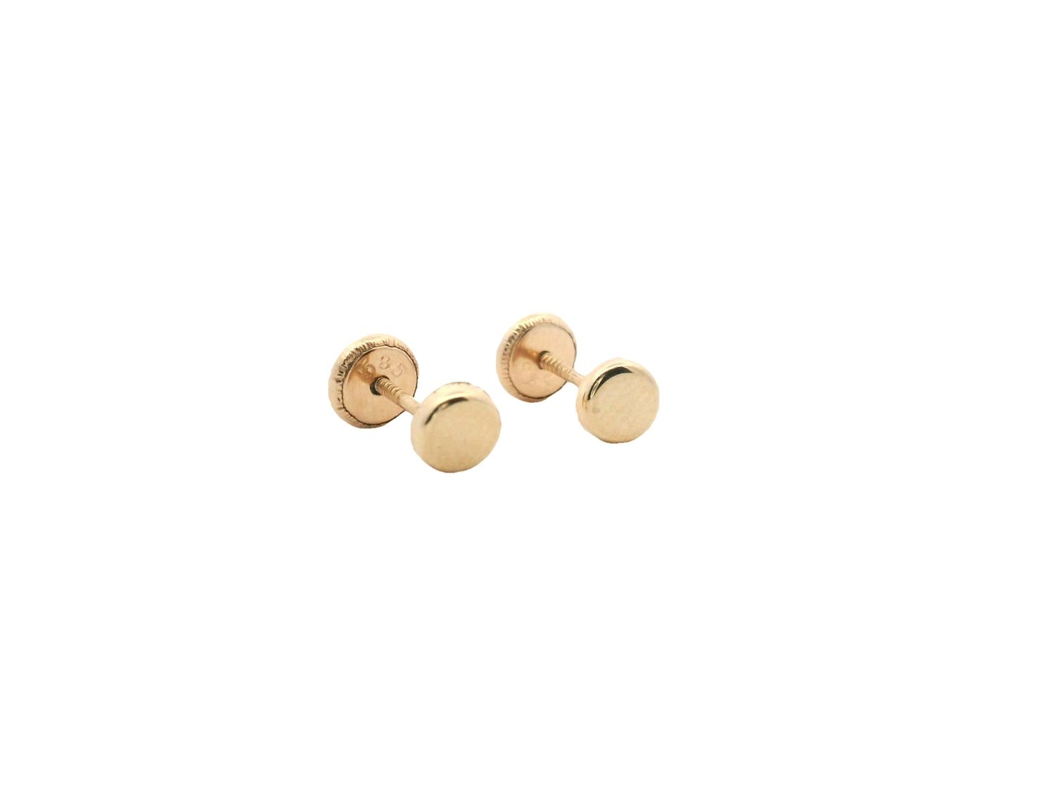 ARETES  ORO AMARILLO DORMILONA CHATA LISA 14K