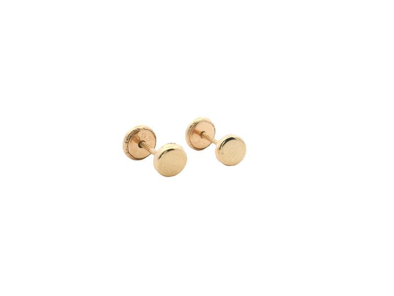 ARETES  ORO AMARILLO DORMILONA CHATA LISA 14K