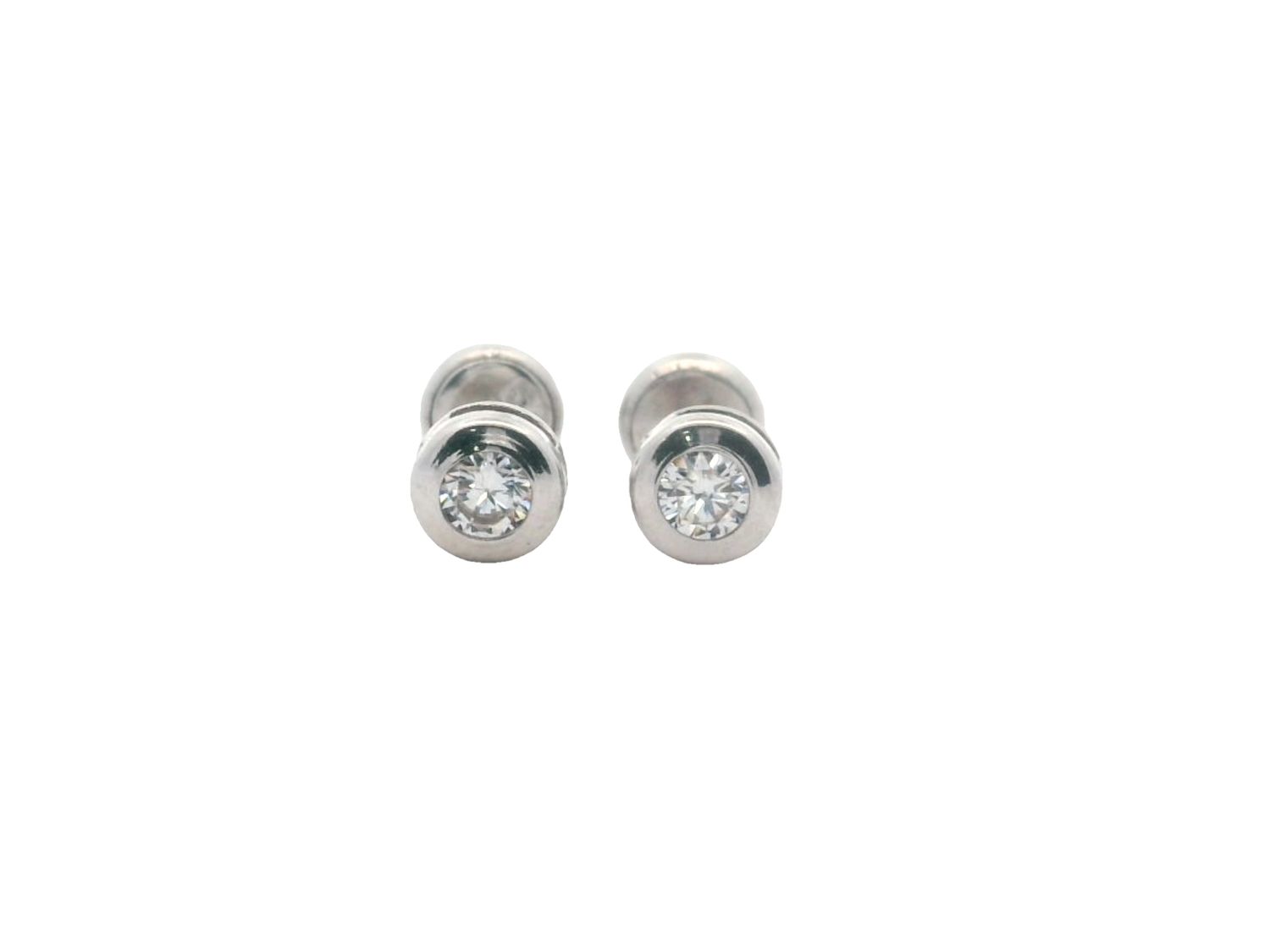 ARETES ORO BLANCO ZIRCONIA 14K
