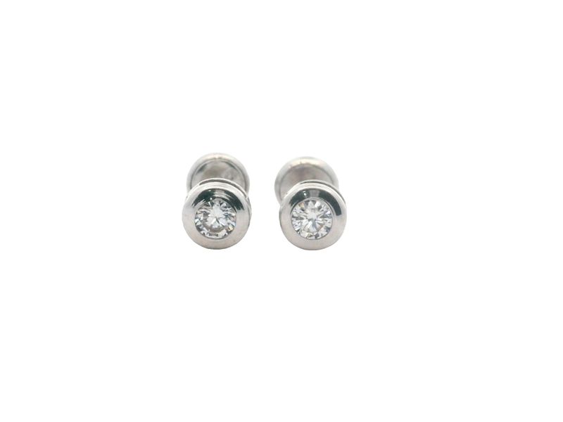 ARETES ORO BLANCO ZIRCONIA 14K