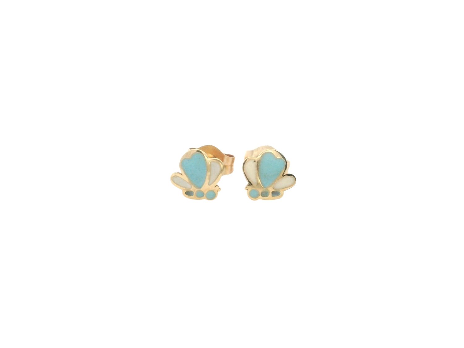 ARETES  ORO AMARILLO  MARIPOSA AZUL 14K