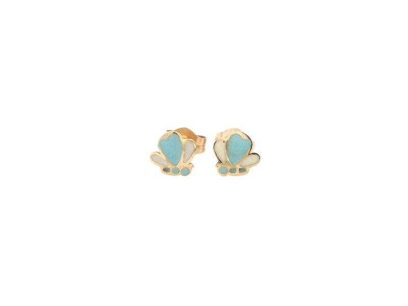 ARETES  ORO AMARILLO  MARIPOSA AZUL 14K