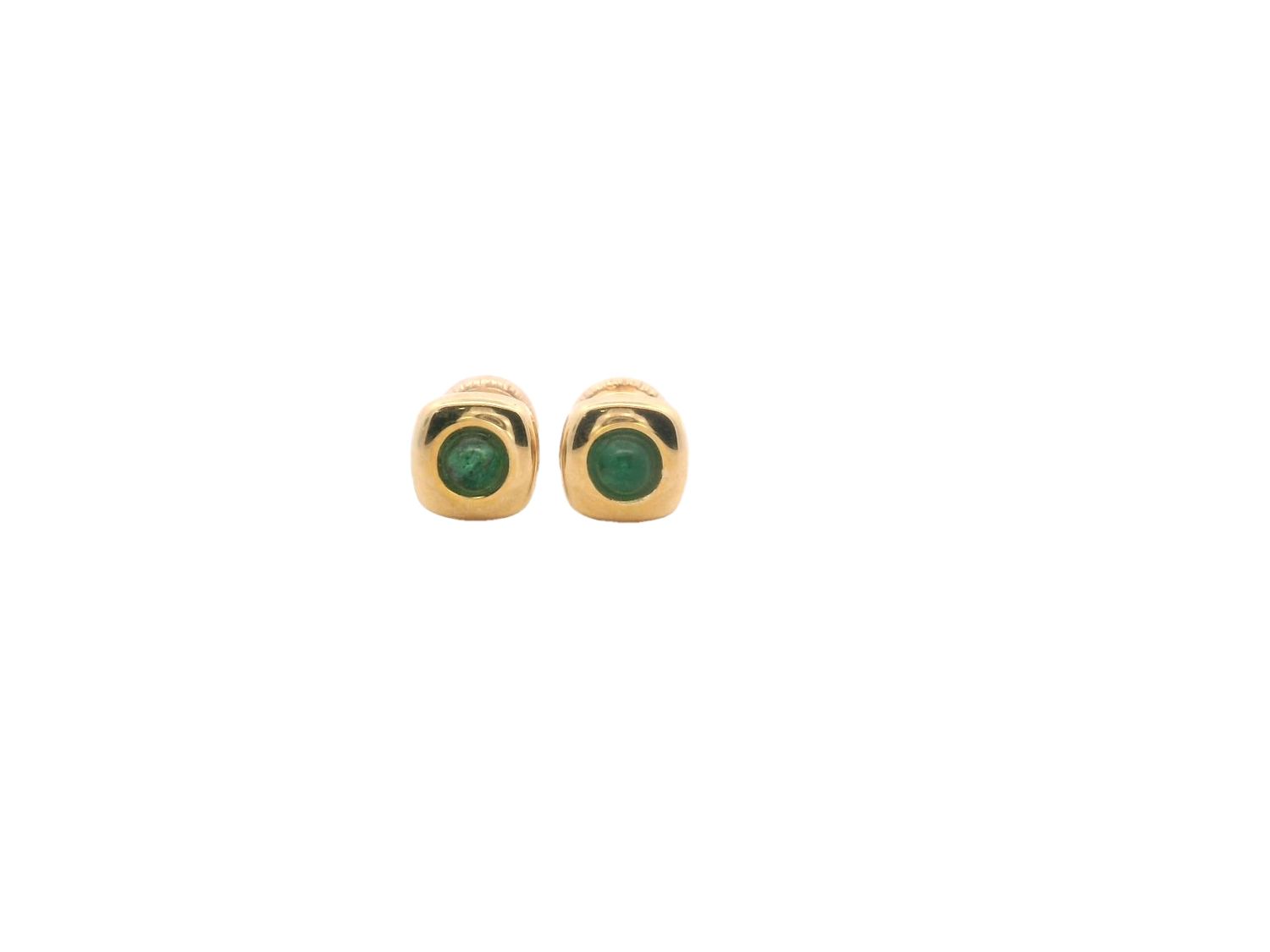 ARETES ORO AMARILLO DORMILONA ESMERALDA 14K