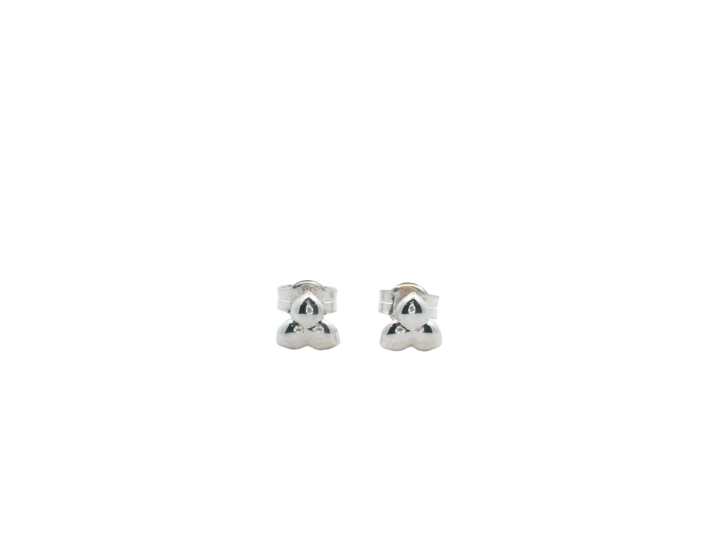 ARETES ORO BLANCO SILUETA MINI MAGNOLIA 14K