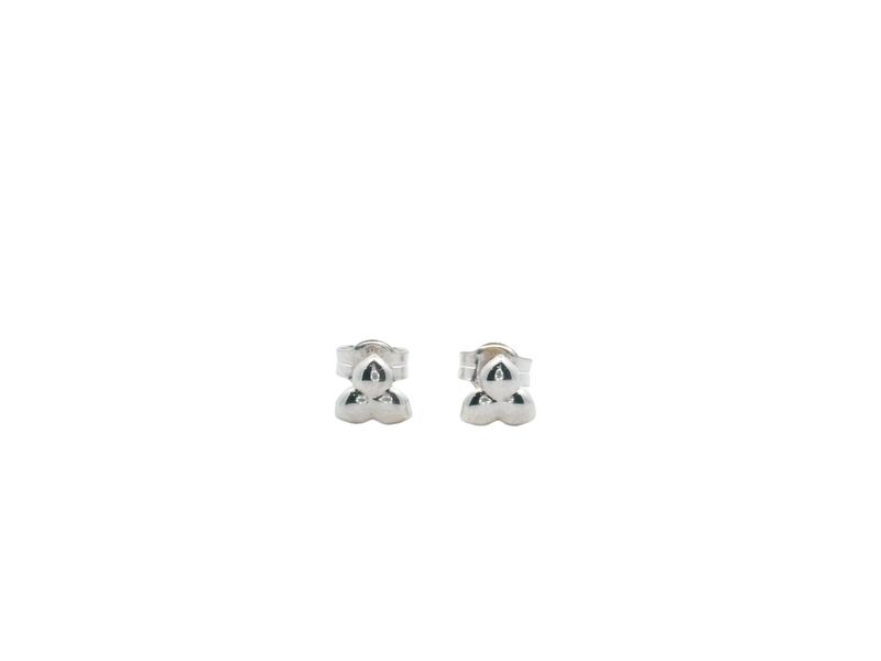 ARETES ORO BLANCO SILUETA MINI MAGNOLIA 14K