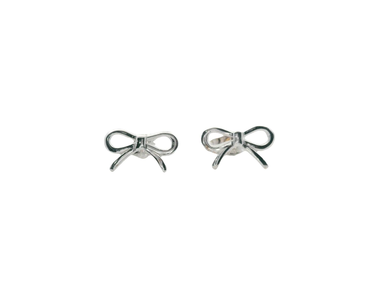 ARETES ORO BLANCO LAZO 14K