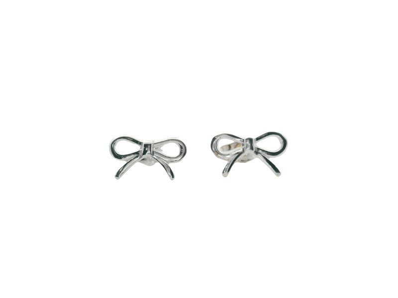 ARETES ORO BLANCO LAZO 14K