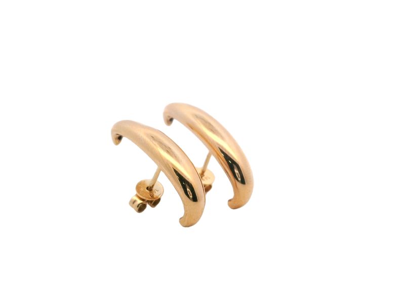 ARETES  ORO AMARILLO LISO MODERNO GRANDE 14K