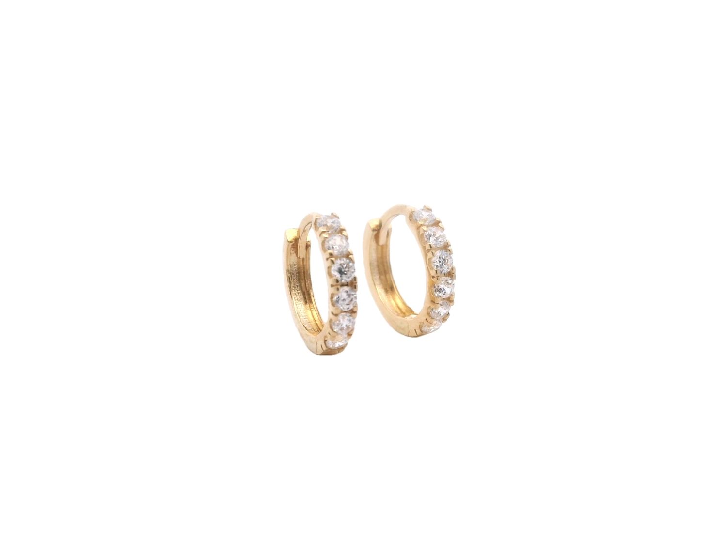 ARETES ORO AMARILLO  HOGGIES ZIRCONIA 14K