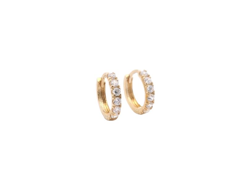ARETES ORO AMARILLO  HOGGIES ZIRCONIA 14K