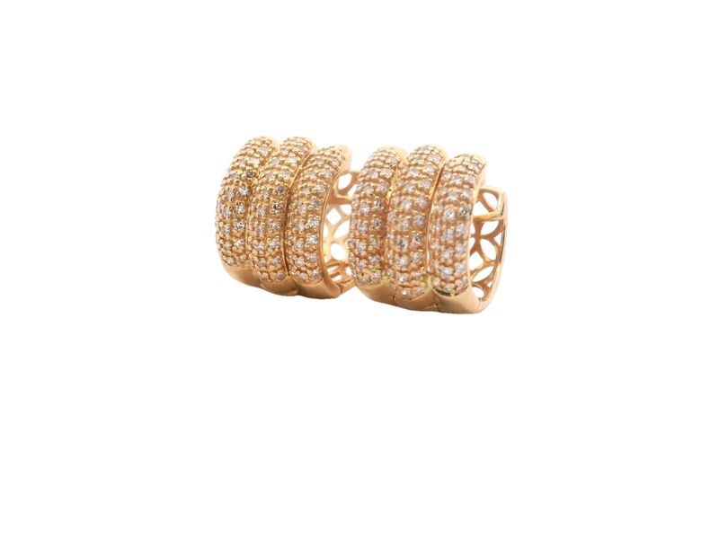 ARETES  ORO AMARILLO  HOGGUIES DIAMANTES  14K D.31