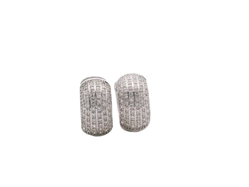 ARETES  ORO BLANCO HOGGUIES DIAMANTES PAVET 14K D.24