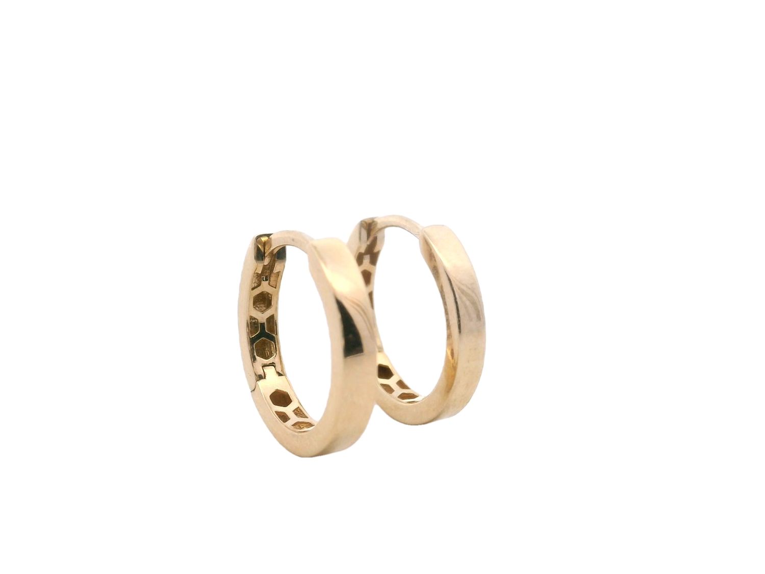 ARETES  ORO AMARILLO  ARGOLLAS LISA FINA MEDIANA 14K