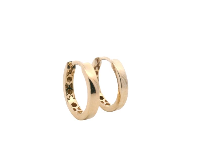 ARETES  ORO AMARILLO  ARGOLLAS LISA FINA MEDIANA 14K