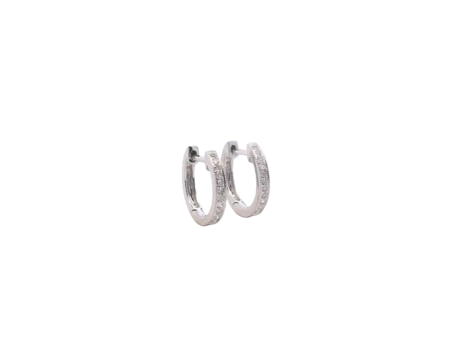 ARETES ORO BLANCO  HOGGUIES DTES PAVET FINO D.10 14K