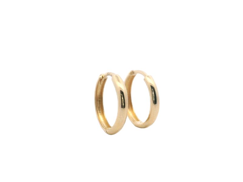 ARETES  ORO AMARILLO  ARGOLLAS LISA MEDIANA 14K