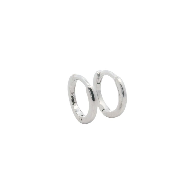 ARETES ORO  BLANCO  HOGGUIES LISO MINI 14K