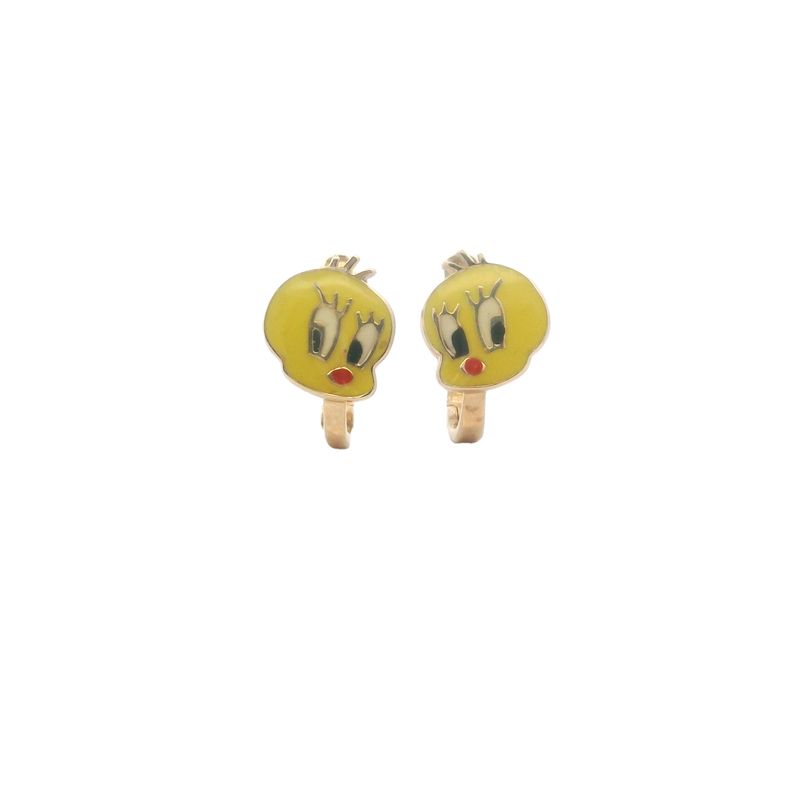 ARETES ORO AMARILLO ARGOLLA PIOLIN 14K