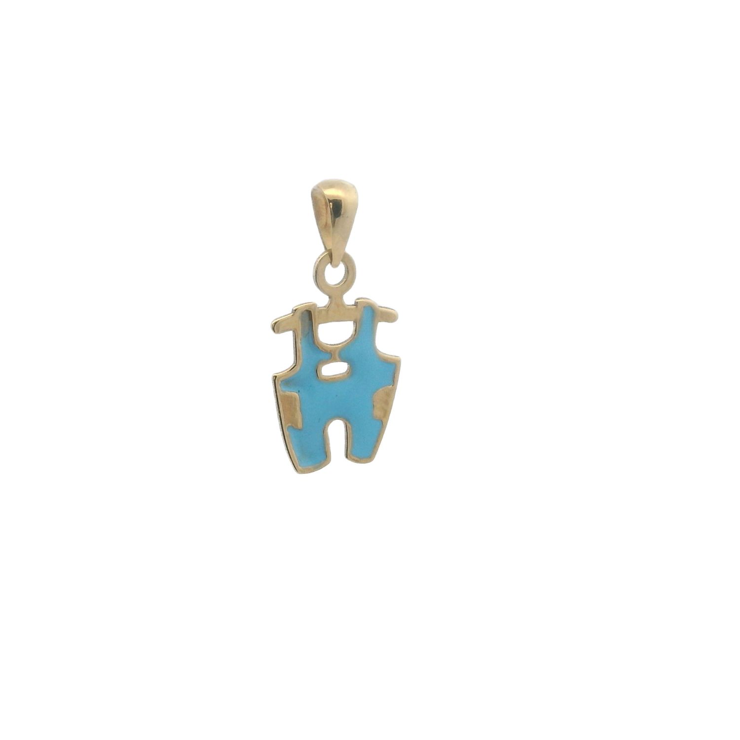 DIJE ORO AMARILLO OVERALL AZUL 18K