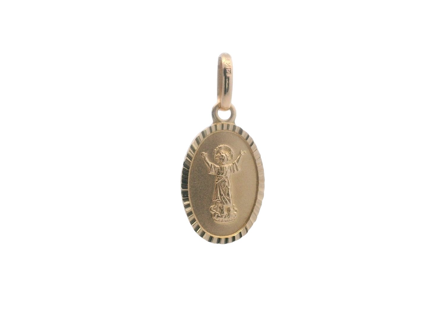 DIJE ORO AMARILLO DIVINO NIÑO MEDIANO OVALADO 14K