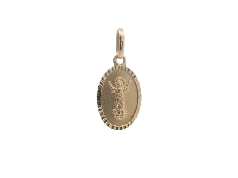 DIJE ORO AMARILLO DIVINO NIÑO MEDIANO OVALADO 14K