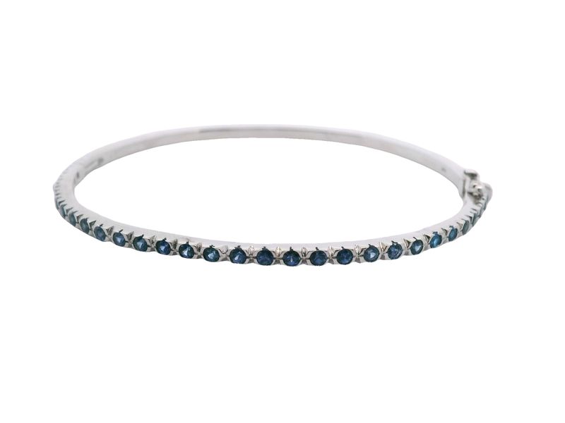 PULSA  ORO BLANCO  ZAFIRO 14K