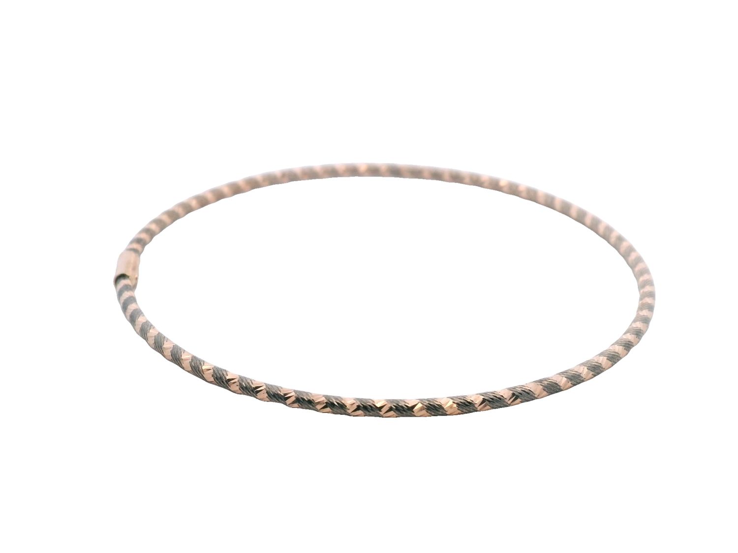 PULSA  ORO ROSADO ADIAMANTADA CON RODIUM NEGRO 14K