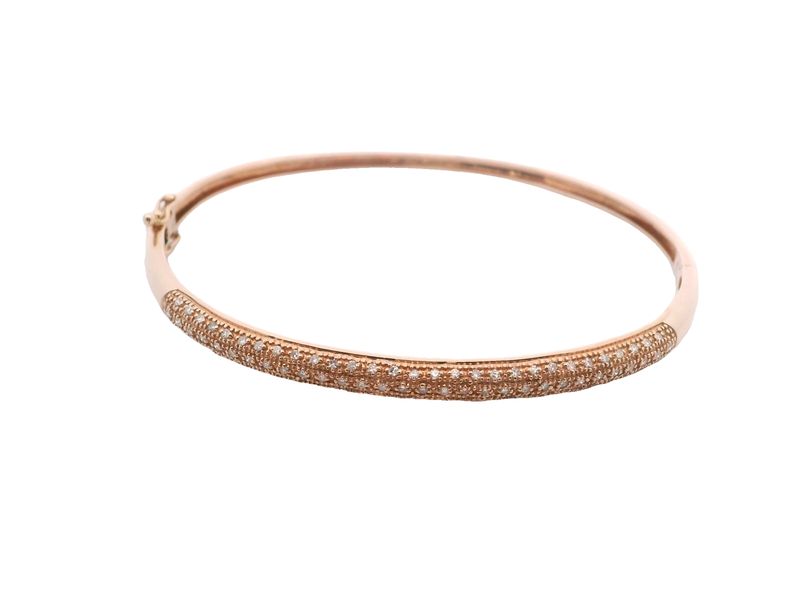 PULSA ORO ROSADO DIAMNTES 0.45CT 14K