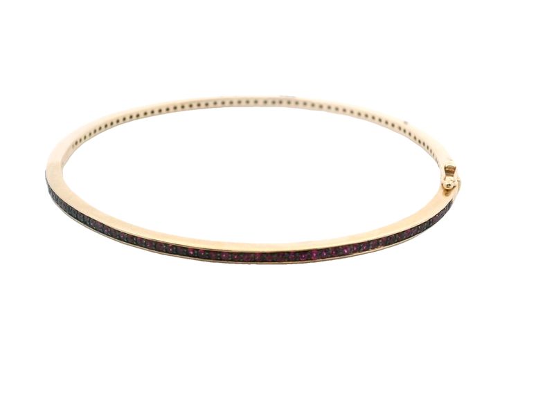 PULSERA  ORO AMARILLO  RUBI 14K