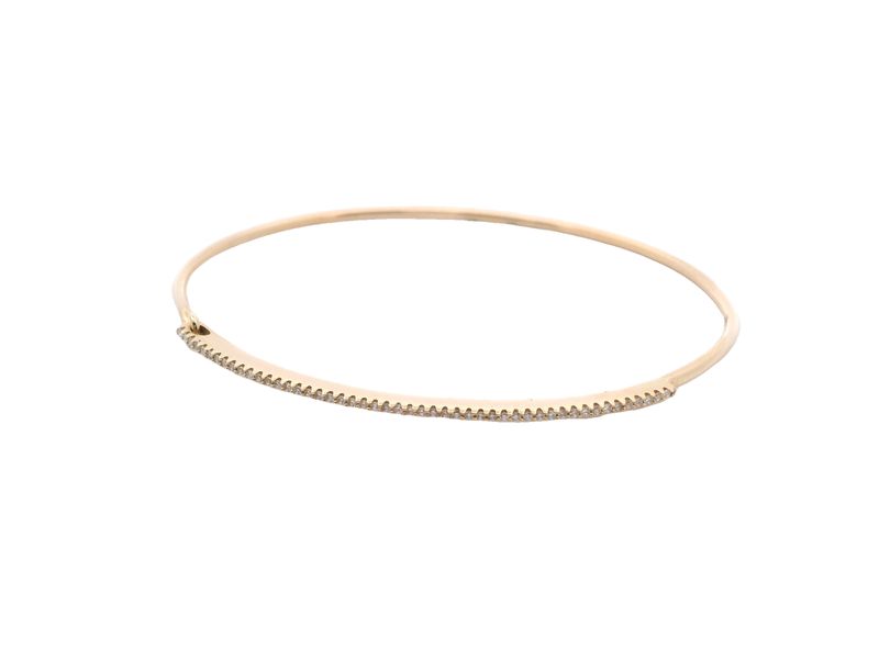 PULSERA ORO AMARILLA FINA BARRA DIAMANTES 14K