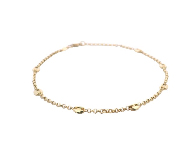 BRAZALETE  DE PIE ORO AMARILLO DISEÑO GUCCI  14K