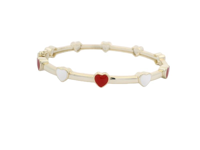 PULSA PLATA AMARILLA CORAZON COLORES NIÑA