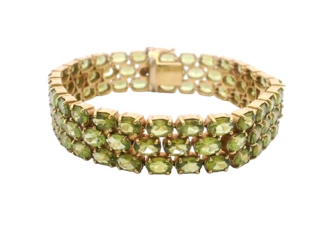 PULSA ORO AMARILLO PIEDRAS PERIDOT 14K